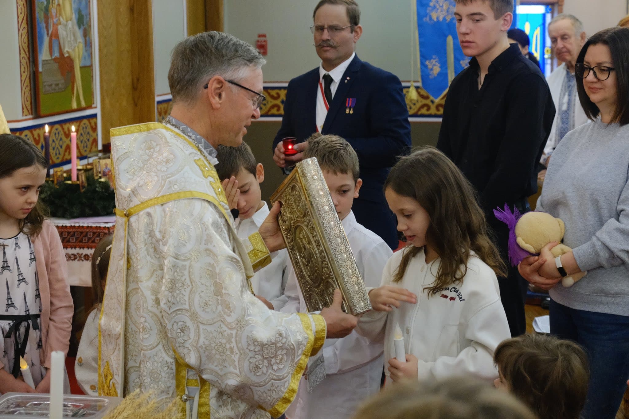 Bishop David Motiuk gathered with clergy and the faithful.
